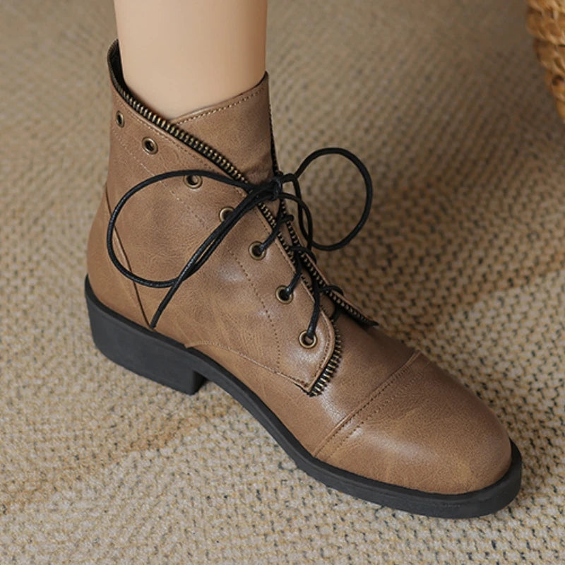 Women's Black Vegan Leather Ankle Boots Corvine