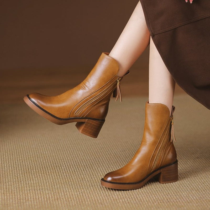 Women's Black Vegan Leather Ankle Boots Corvine