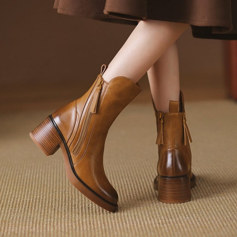 Women's Black Vegan Leather Ankle Boots Corvine