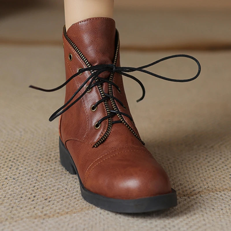 Women's Black Vegan Leather Ankle Boots Corvine