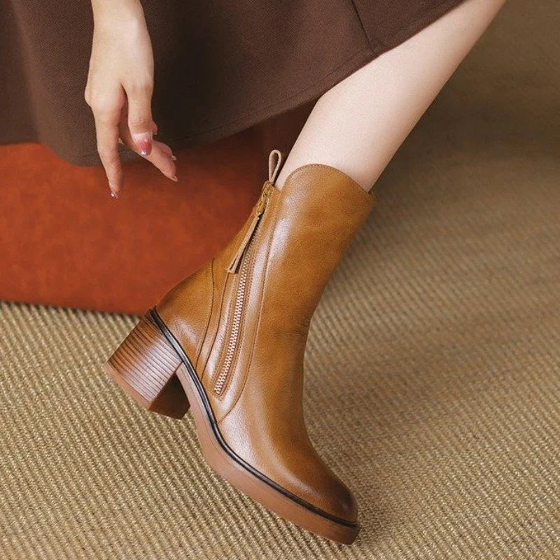 Women's Black Vegan Leather Ankle Boots Corvine