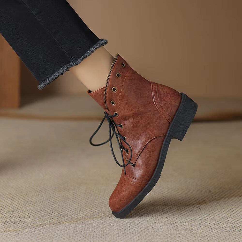 Women's Black Vegan Leather Ankle Boots Corvine