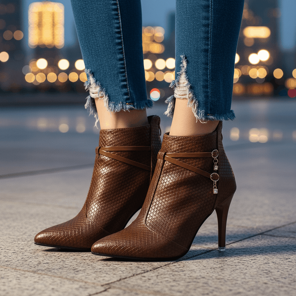 Women's Black Vegan Leather Ankle Boots Corvine