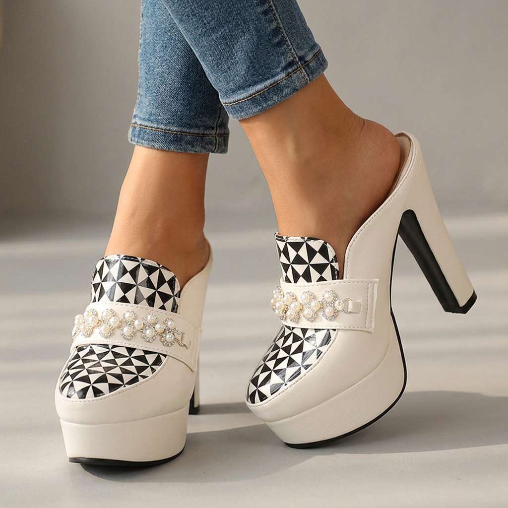 Women's Bold Upper Platform Mule Heels Corvine