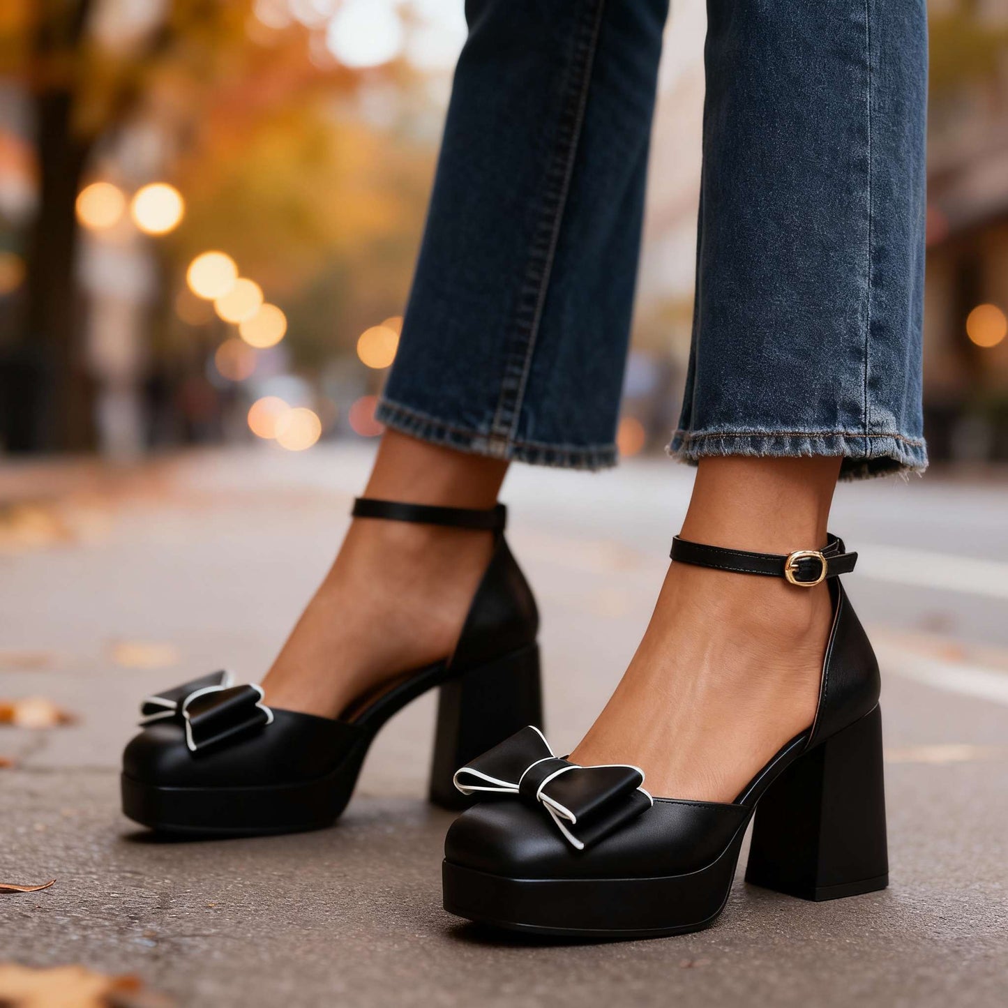 Women's Bow Tie Block Heel Sandals Corvine