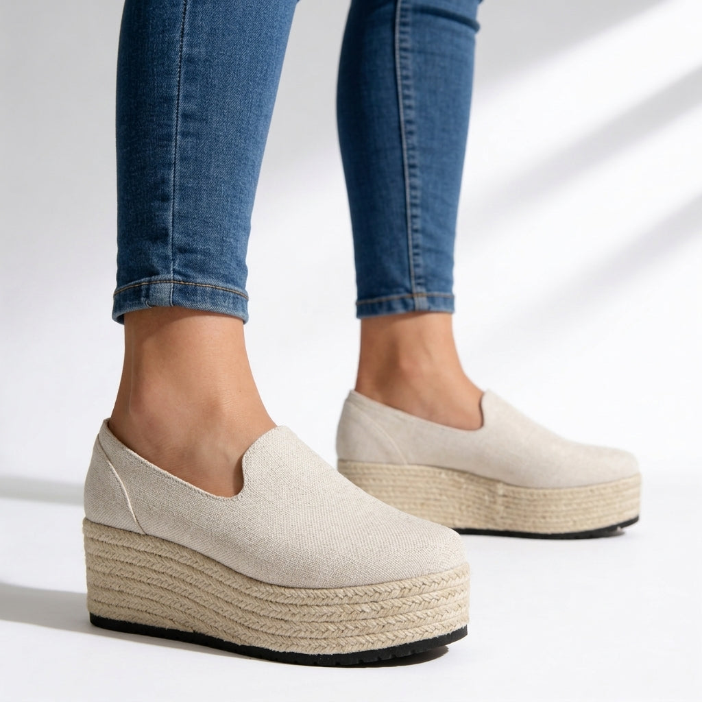 Women's Braided Jute Flatform Sandals Corvine