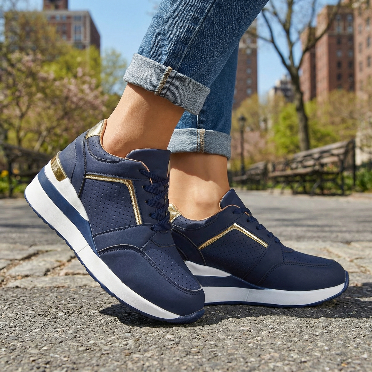Women's Breathable Cushioned Platform Trainers Corvine
