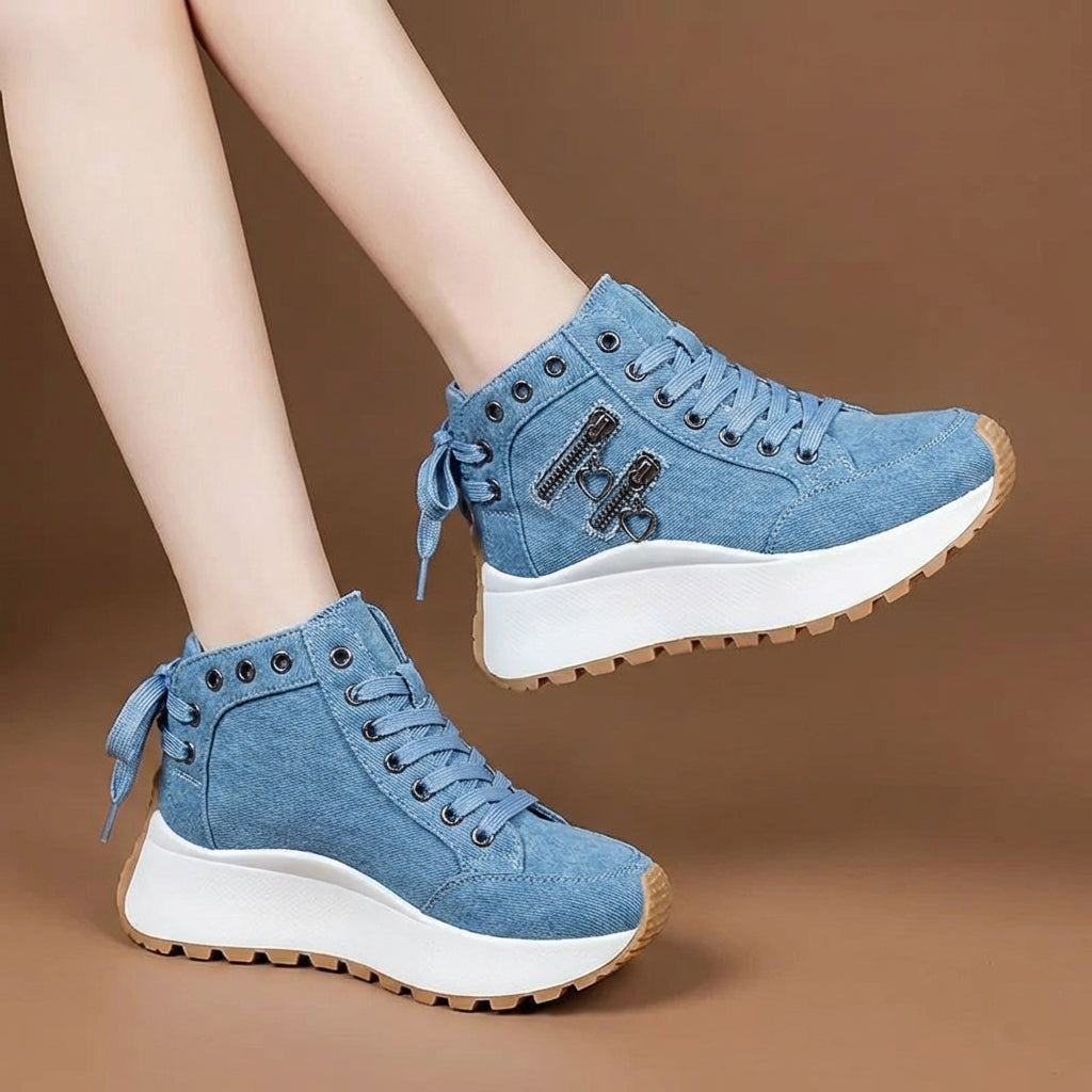 Women's Breathable Denim Lace-Up Shoes Corvine