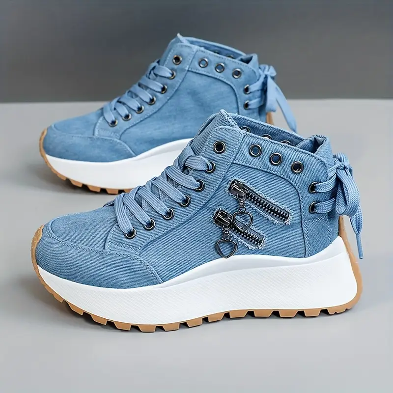 Women's Breathable Denim Lace-Up Shoes Corvine