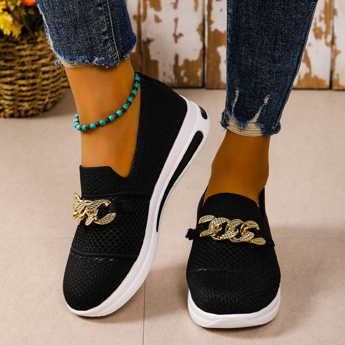 Women's Breathable Fabric Slip-On Trainers Corvine