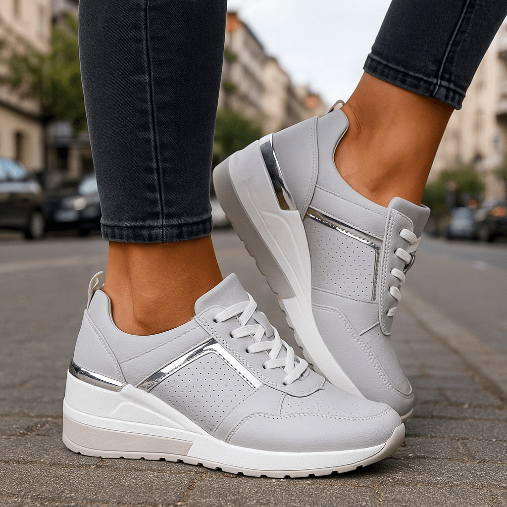 Women's Breathable Fabric Sneakers | Comfortable White Athletic Shoes for All-Day Wear