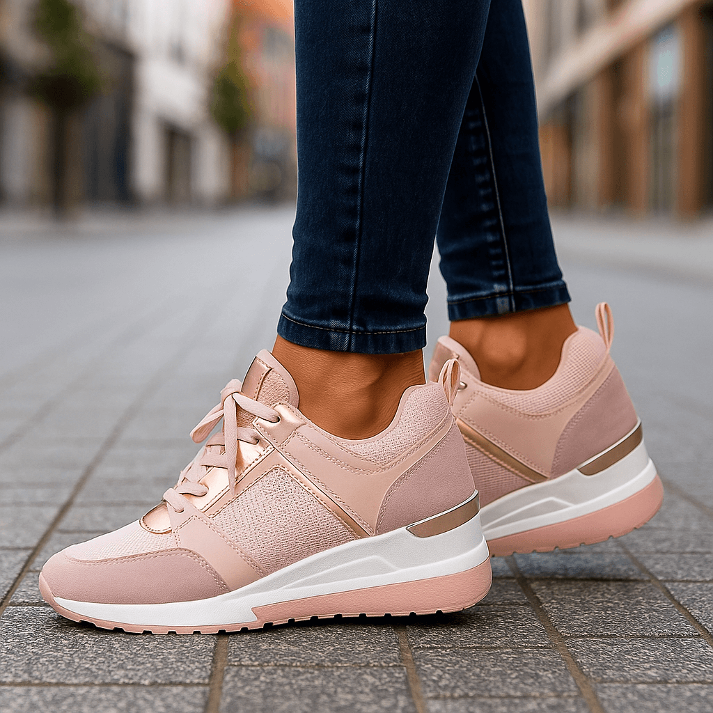 Women's Breathable Fabric Sneakers | Comfortable White Athletic Shoes for All-Day Wear