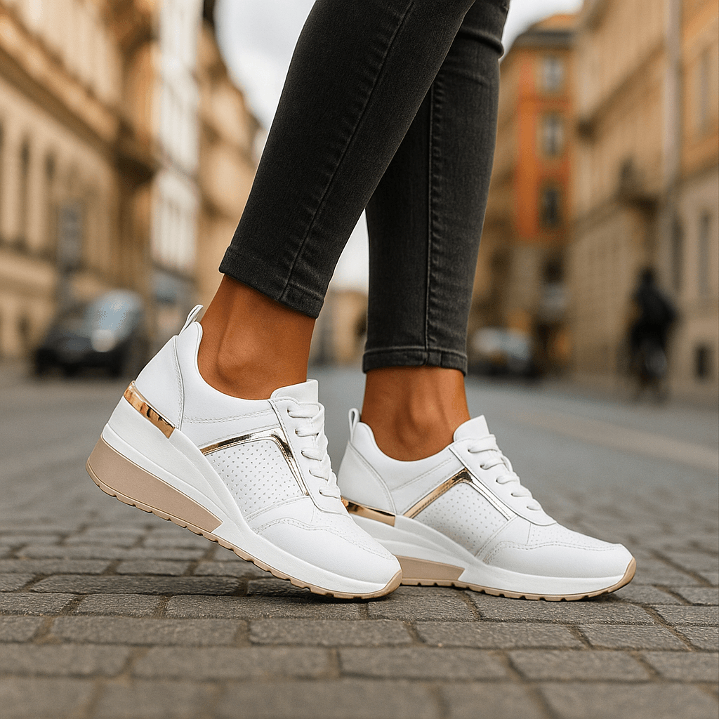 Women's Breathable Fabric Sneakers | Comfortable White Athletic Shoes for All-Day Wear