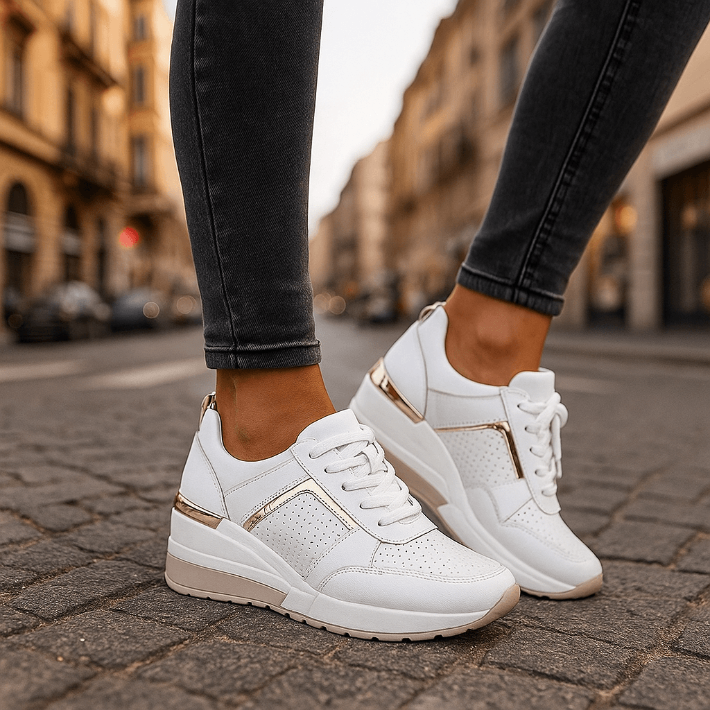 Women's Breathable Fabric Sneakers | Comfortable White Athletic Shoes for All-Day Wear