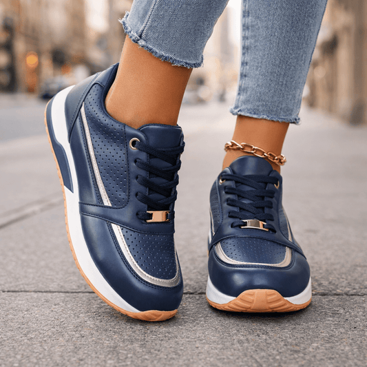 Women's Breathable Leather Slip On Trainers Corvine