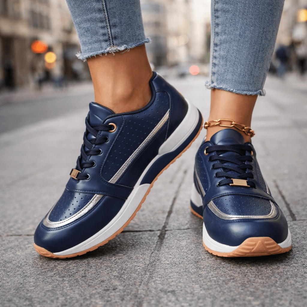 Women's Breathable Leather Slip On Trainers Corvine