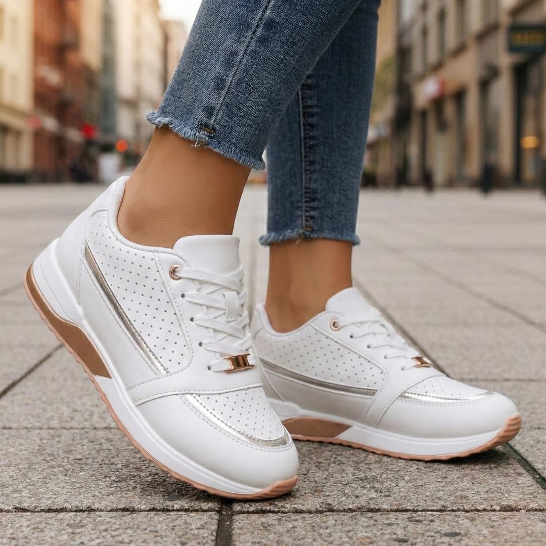 Women's Breathable Leather Slip On Trainers Corvine