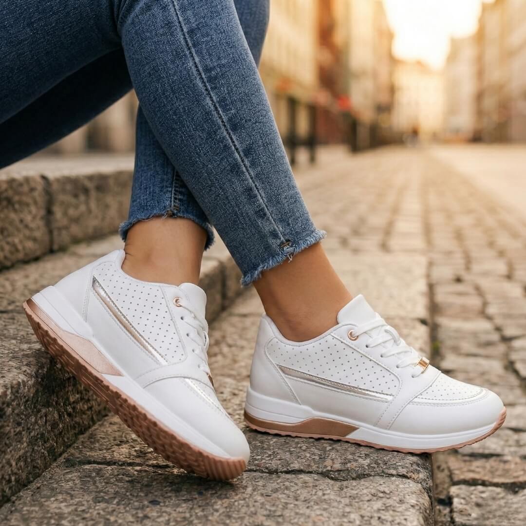 Women's Breathable Leather Slip On Trainers Corvine
