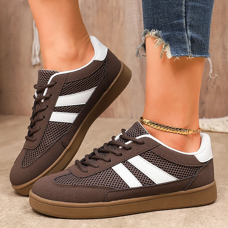 Women's Breathable Mesh White Retro Trainers Corvine