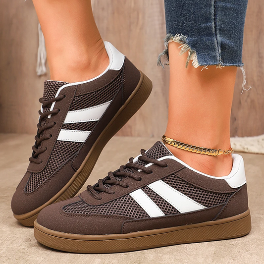 Women's Breathable Mesh White Retro Trainers Corvine