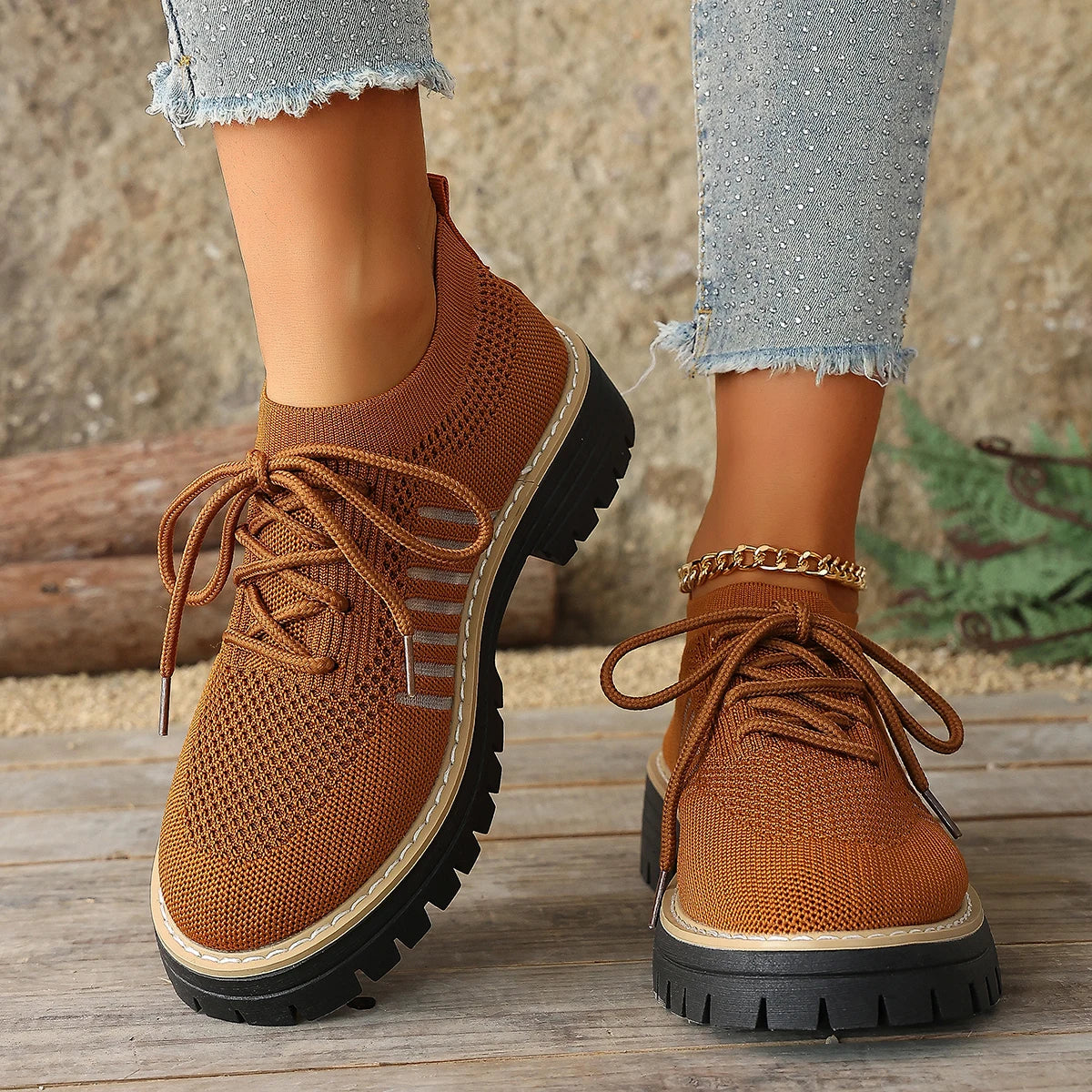 Women's Breathable Stretch-Knit Walking Shoes Corvine
