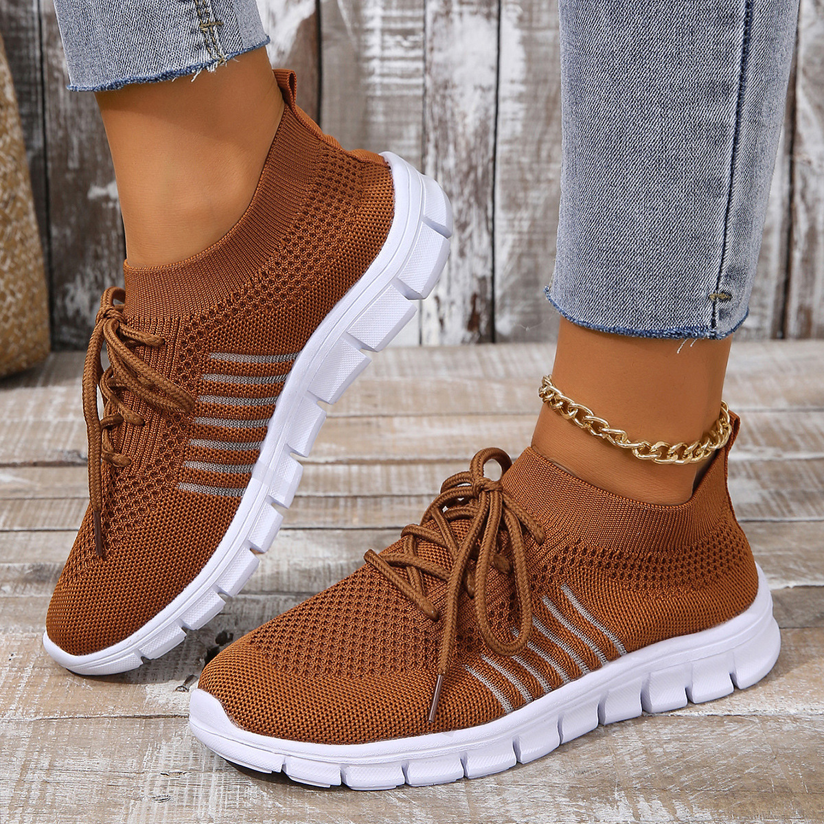 Women's Breathable Stretch-Knit Walking Shoes Corvine