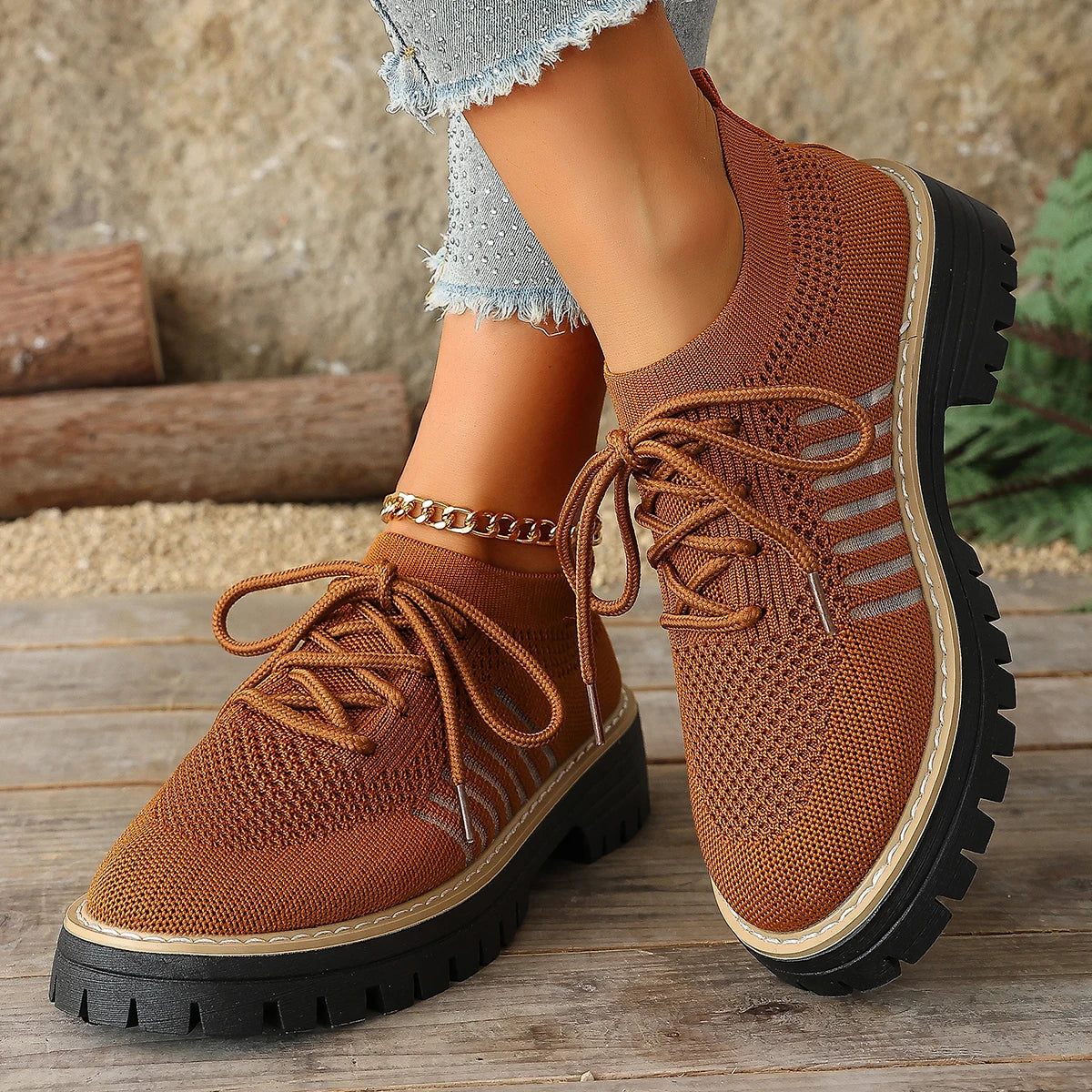 Women's Breathable Stretch-Knit Walking Shoes Corvine