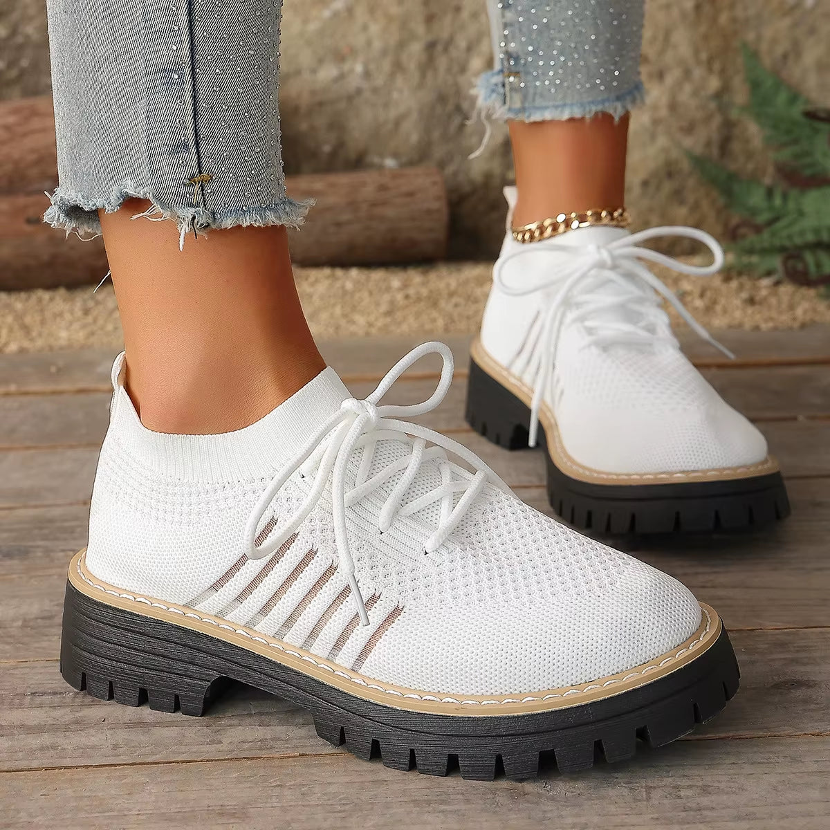 Women's Breathable Stretch-Knit Walking Shoes Corvine