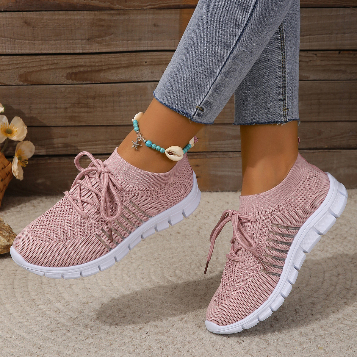 Women's Breathable Stretch-Knit Walking Shoes Corvine