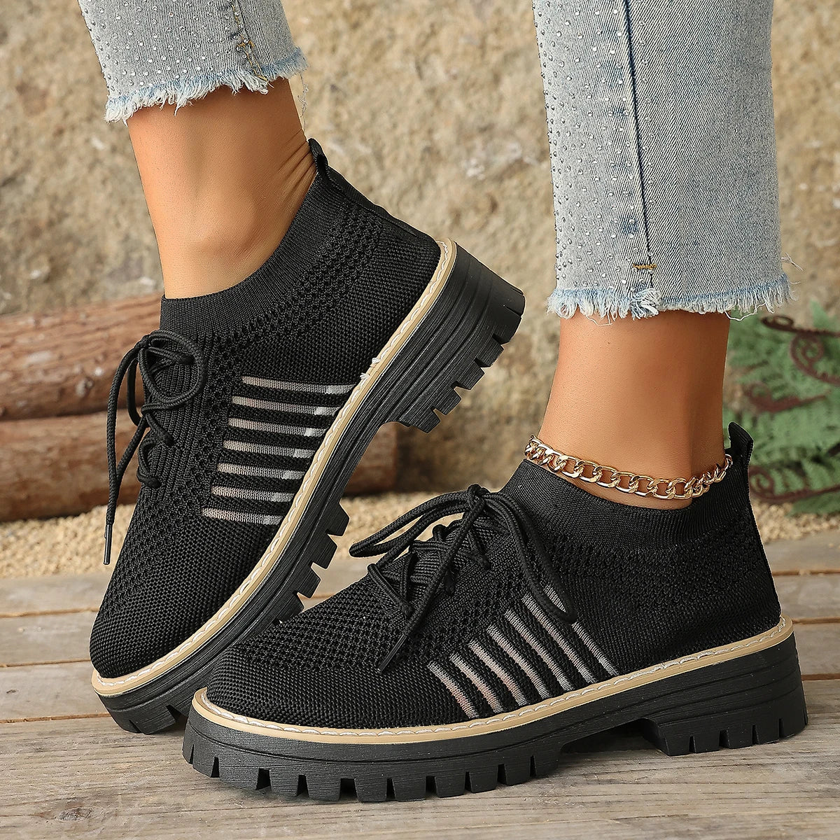 Women's Breathable Stretch-Knit Walking Shoes Corvine