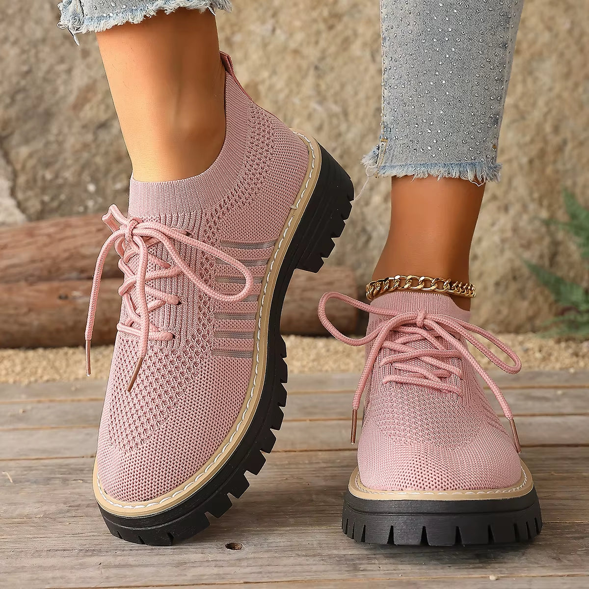 Women's Breathable Stretch-Knit Walking Shoes Corvine