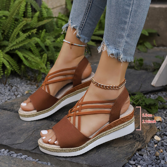 Women's Breathable Woven Textile Platform Wedges Corvine