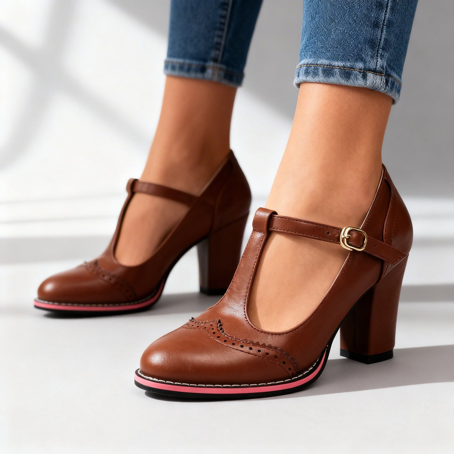 Women's Brogue Leather Loafers Corvine