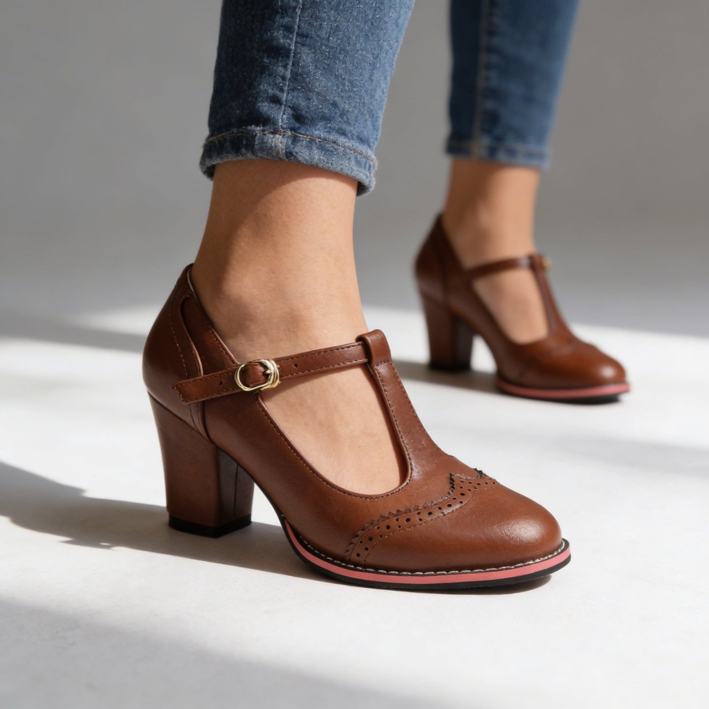 Women's Brogue Leather Loafers Corvine