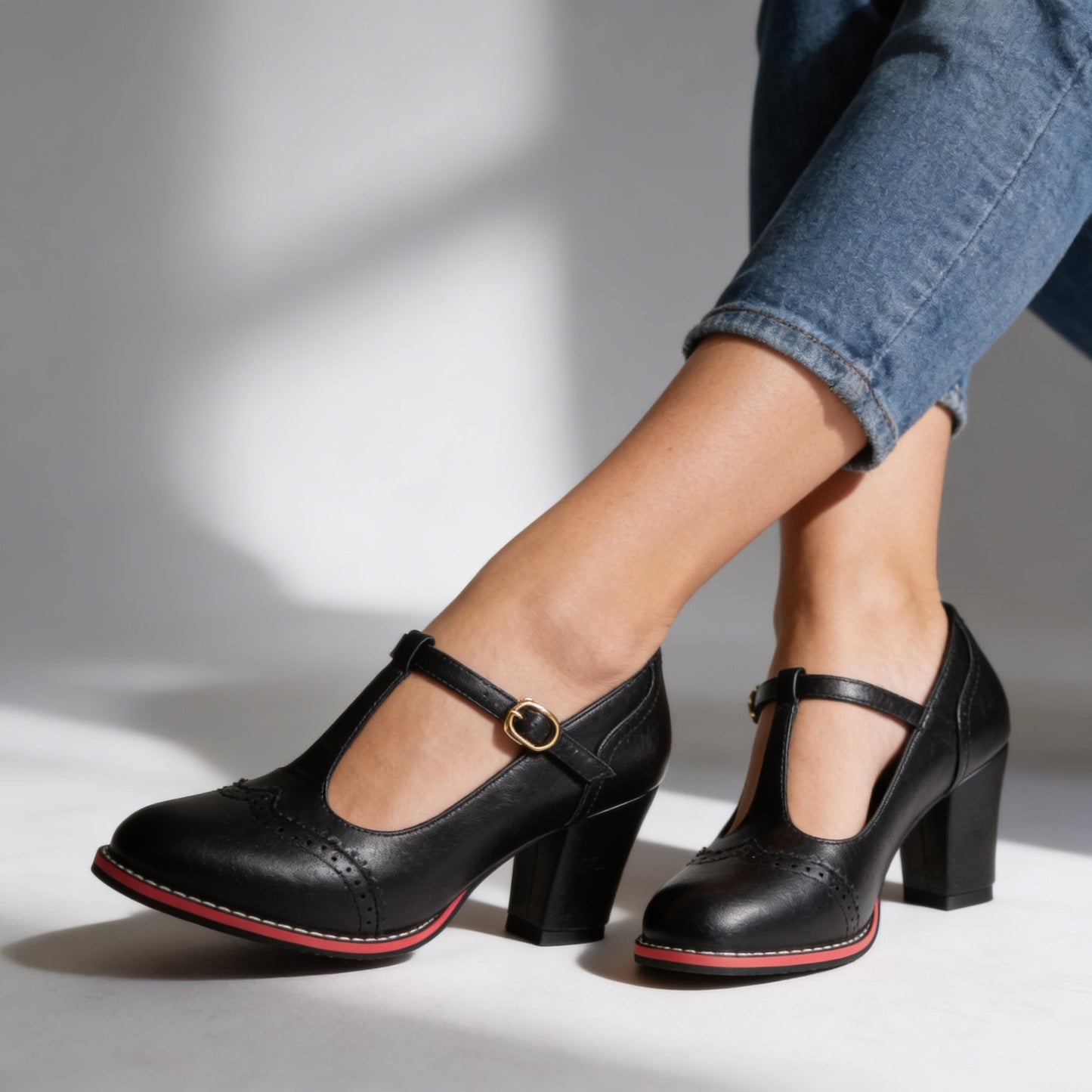 Women's Brogue Leather Loafers Corvine
