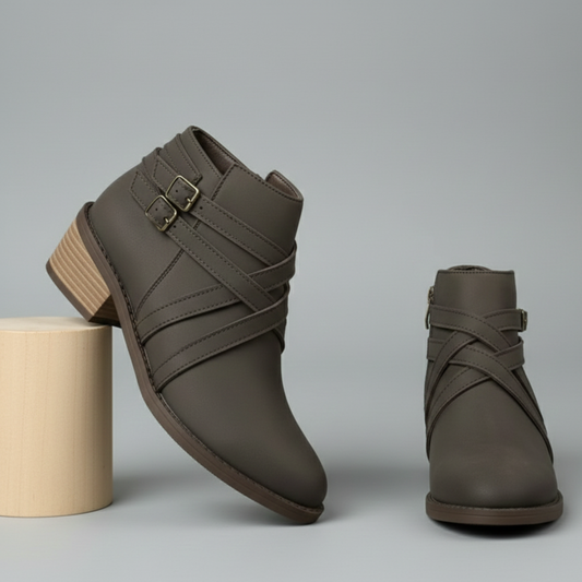 Women's Brown Soft Smooth Ankle Boots Corvine
