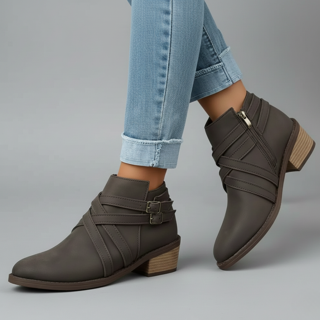 Women's Brown Soft Smooth Ankle Boots Corvine