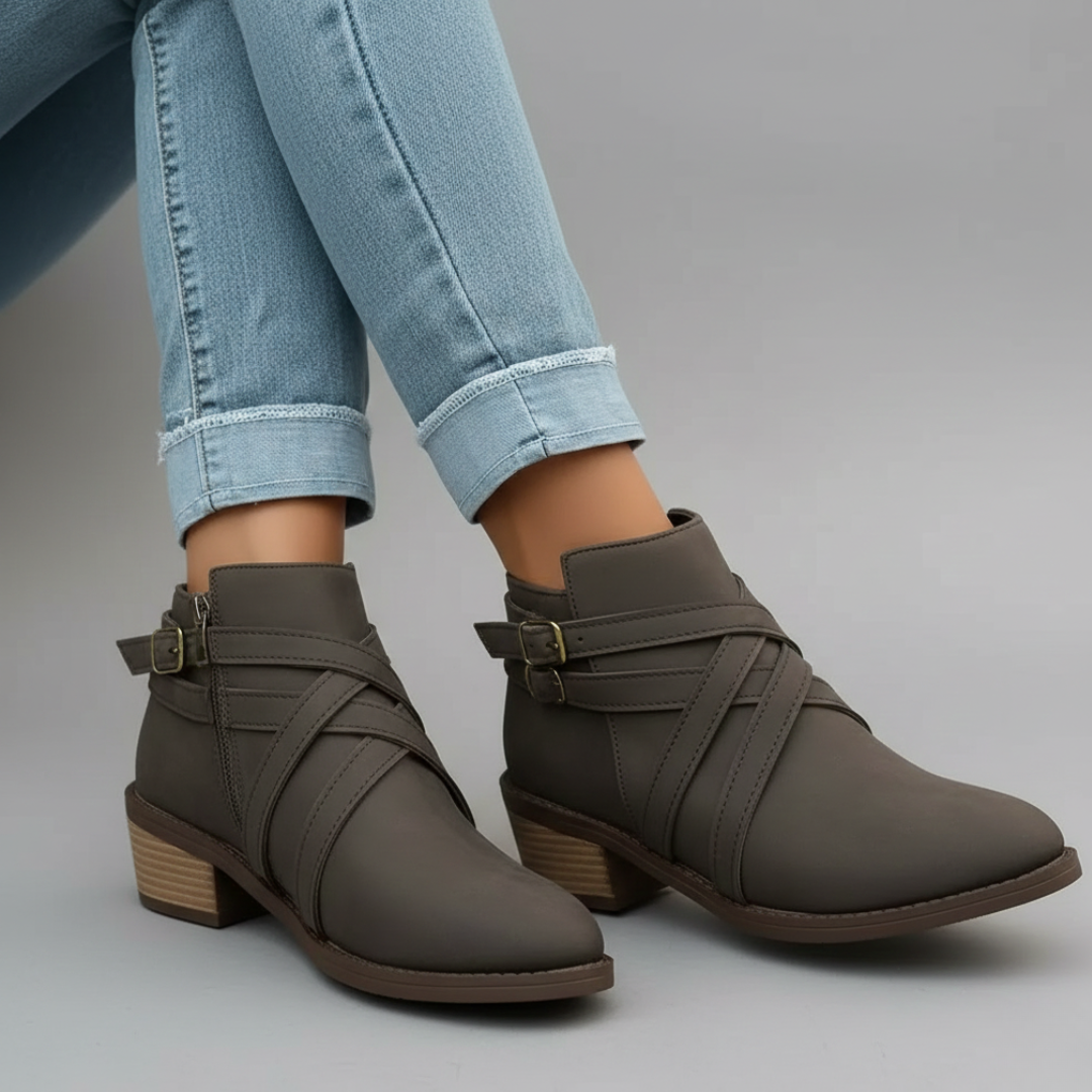 Women's Brown Soft Smooth Ankle Boots Corvine
