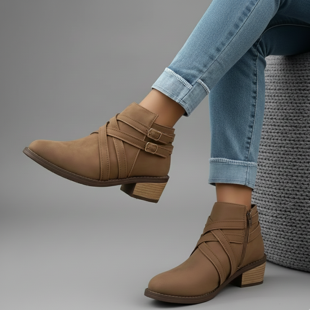 Women's Brown Soft Smooth Ankle Boots Corvine