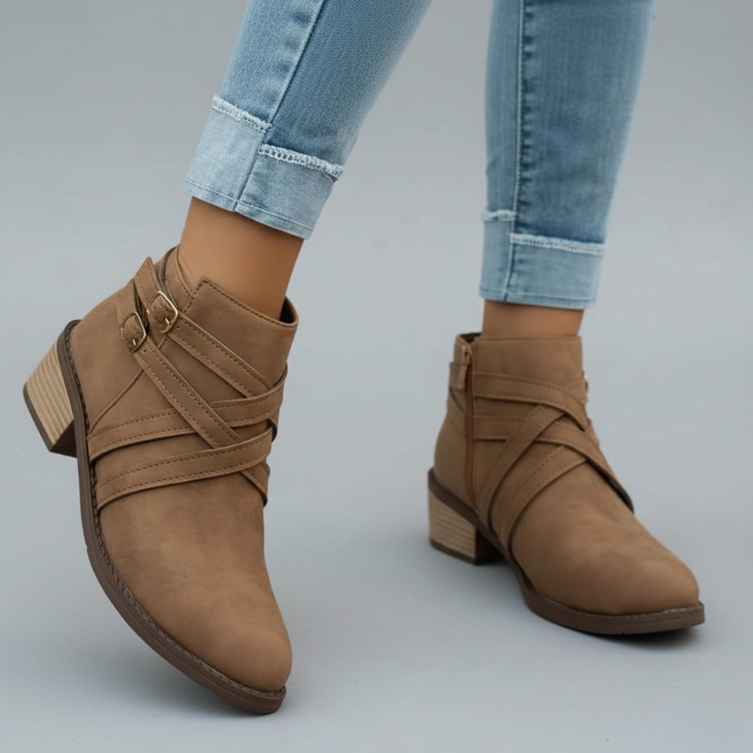 Women's Brown Soft Smooth Ankle Boots Corvine