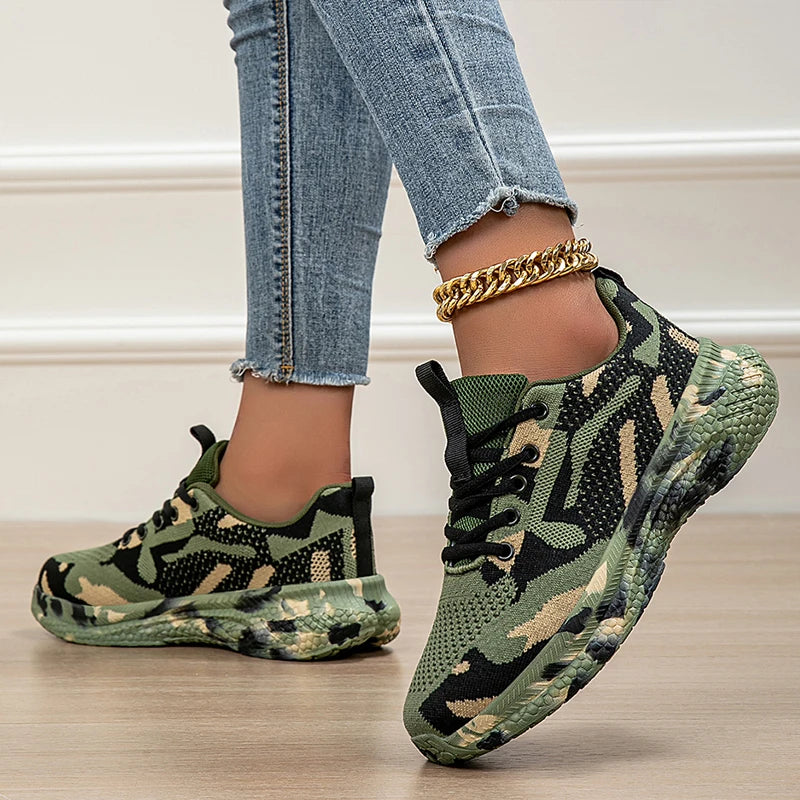 Women's Camo Knit Breathable Walking Shoes Corvine