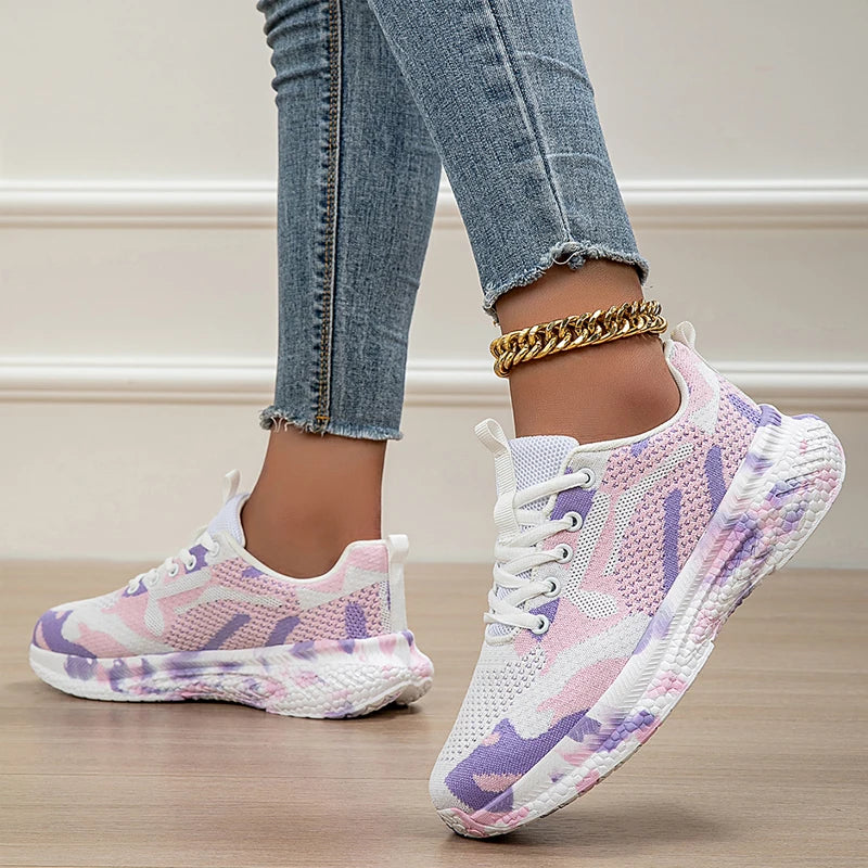 Women's Camo Knit Breathable Walking Shoes Corvine