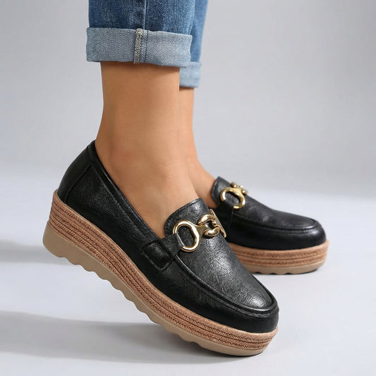 Women's Chain Accent Platform Loafers Corvine