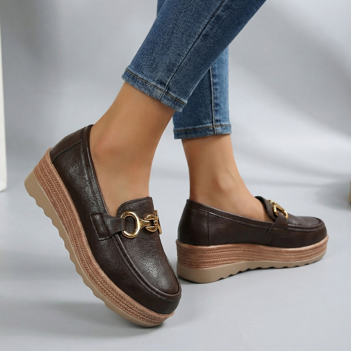 Women's Chain Accent Platform Loafers Corvine