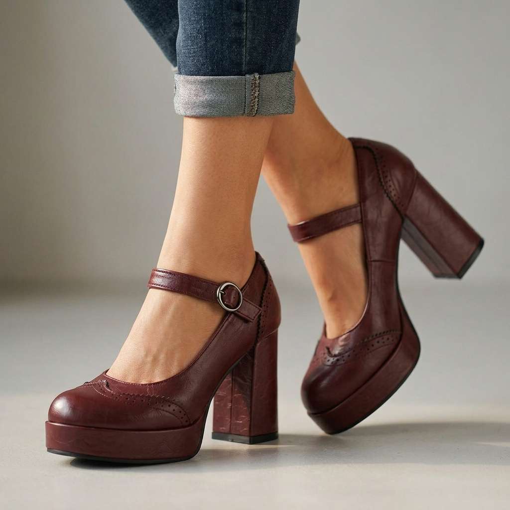 Women's Chic Brogue Heels Corvine