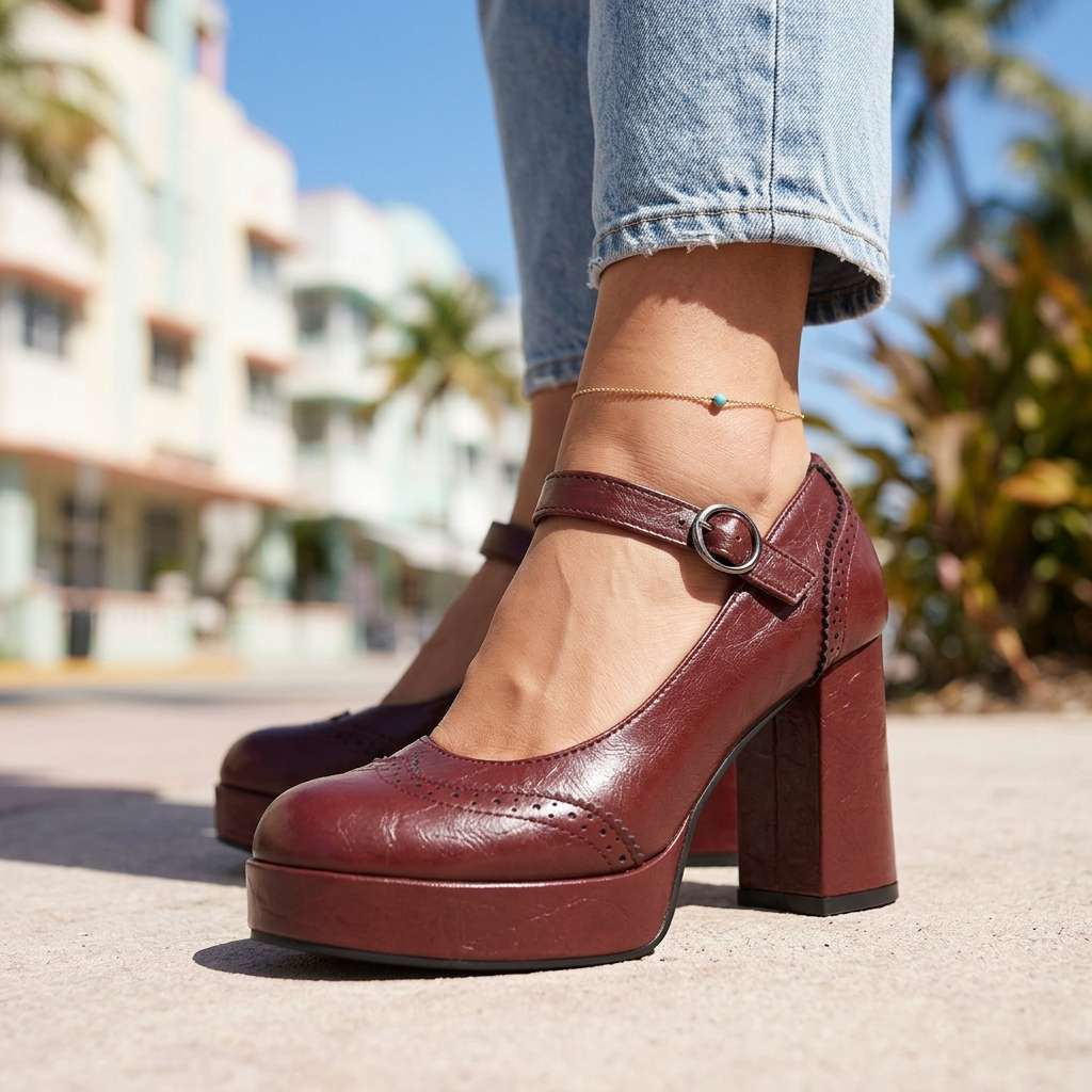 Women's Chic Brogue Heels Corvine