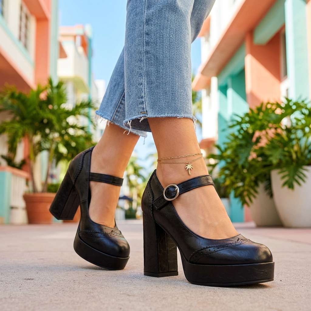 Women's Chic Brogue Heels Corvine