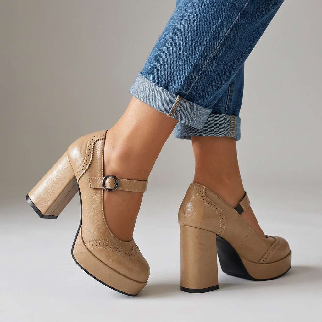 Women's Chic Brogue Heels Corvine