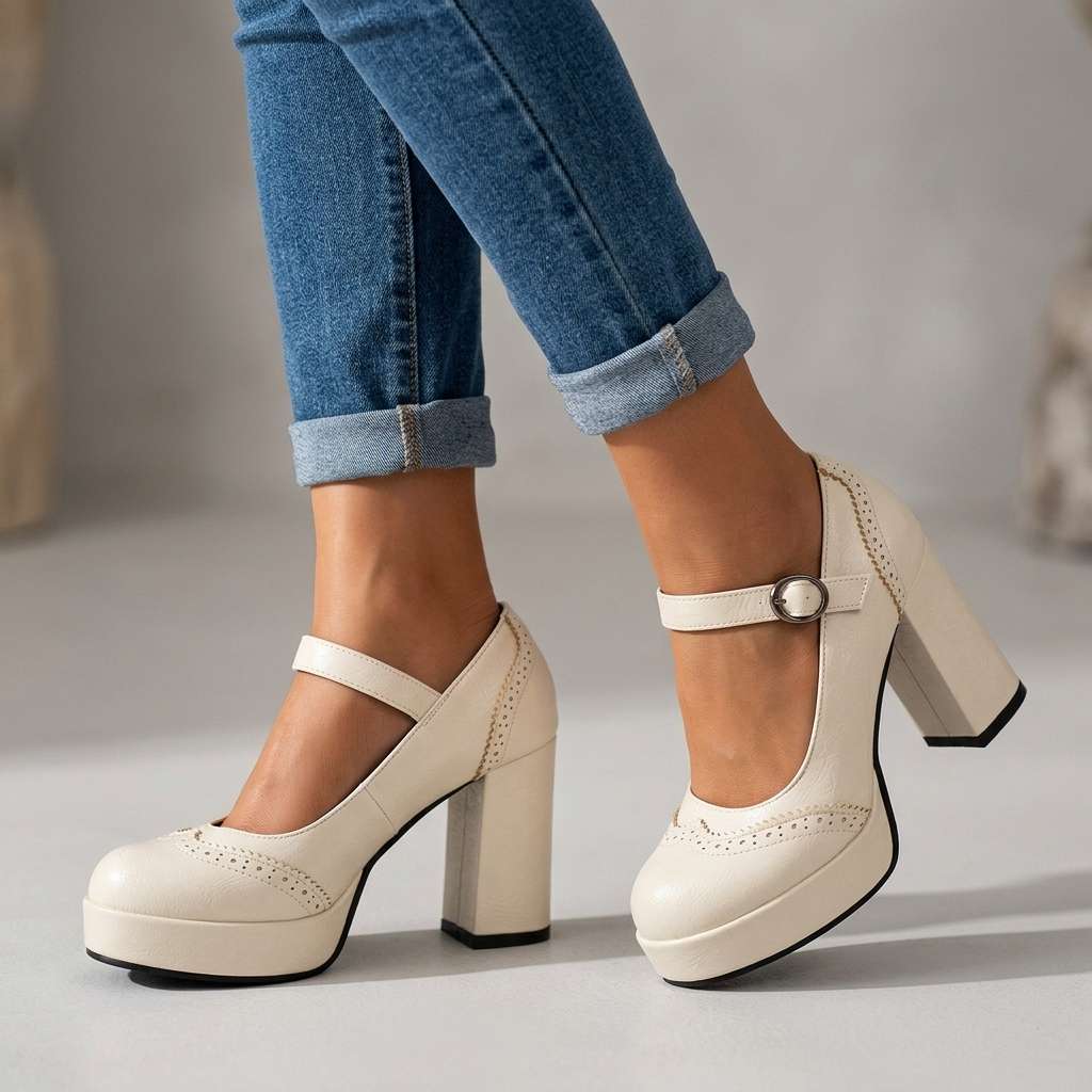 Women's Chic Brogue Heels Corvine