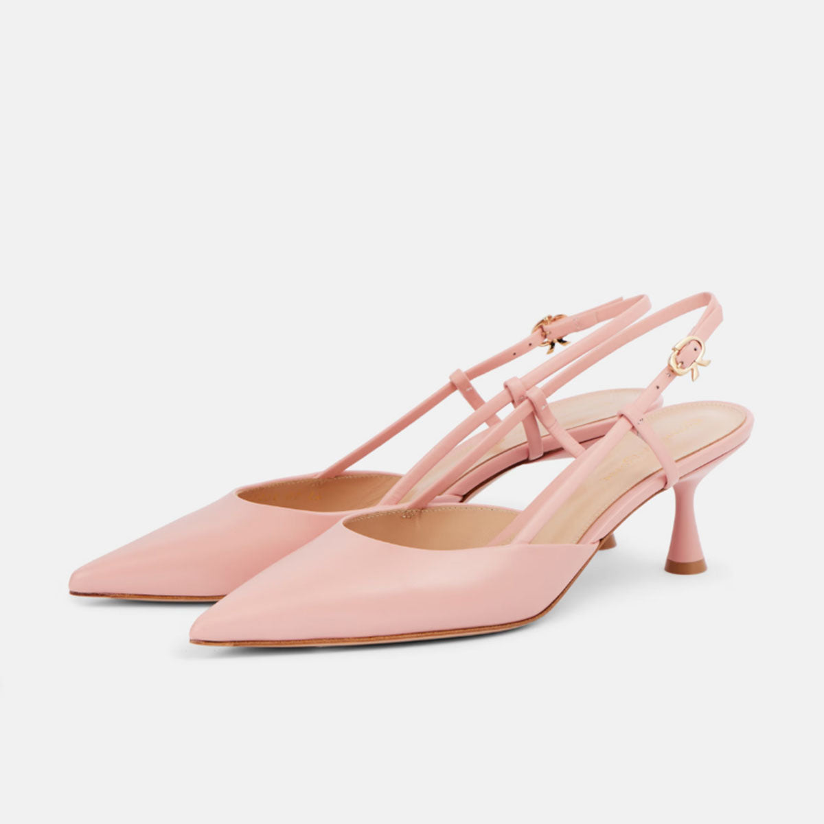Women's Chocolate Leather Pointed Toe Slingback Heels Corvine